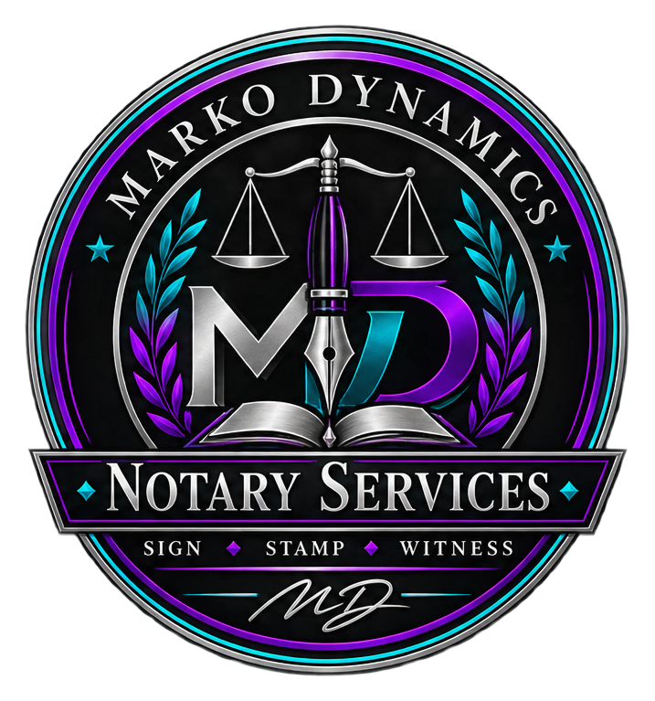 MarKo Dynamics Notary Services — Sign, Stamp, Witness